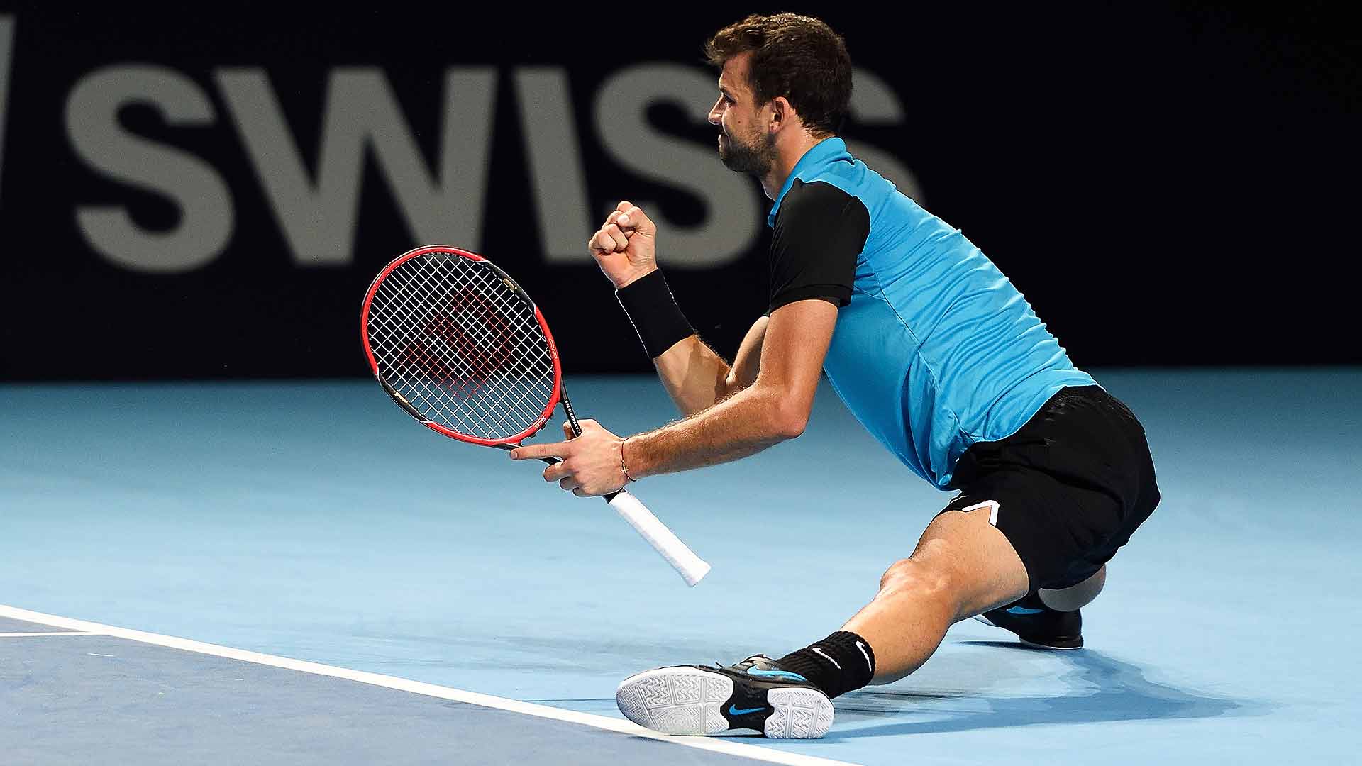 Dimitrov Does The Splits In Basel