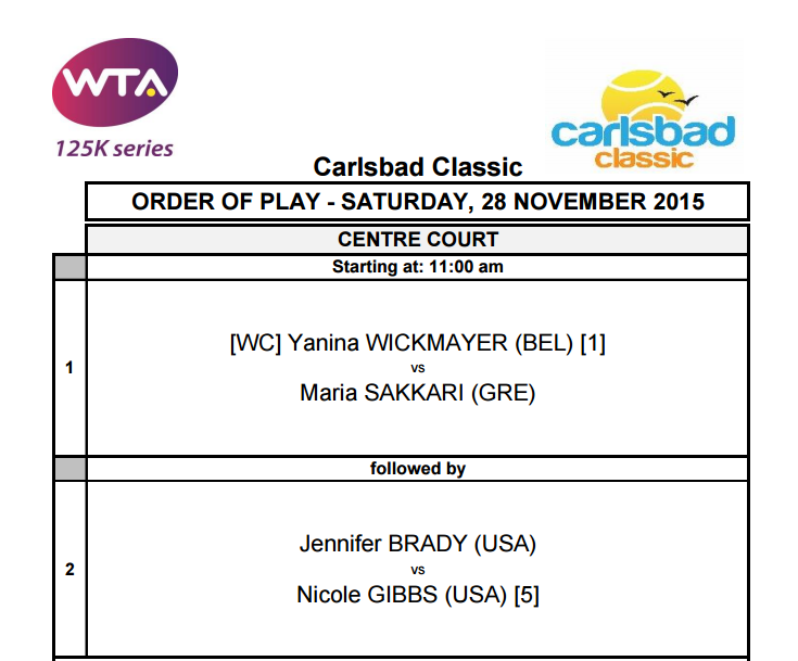 order of play